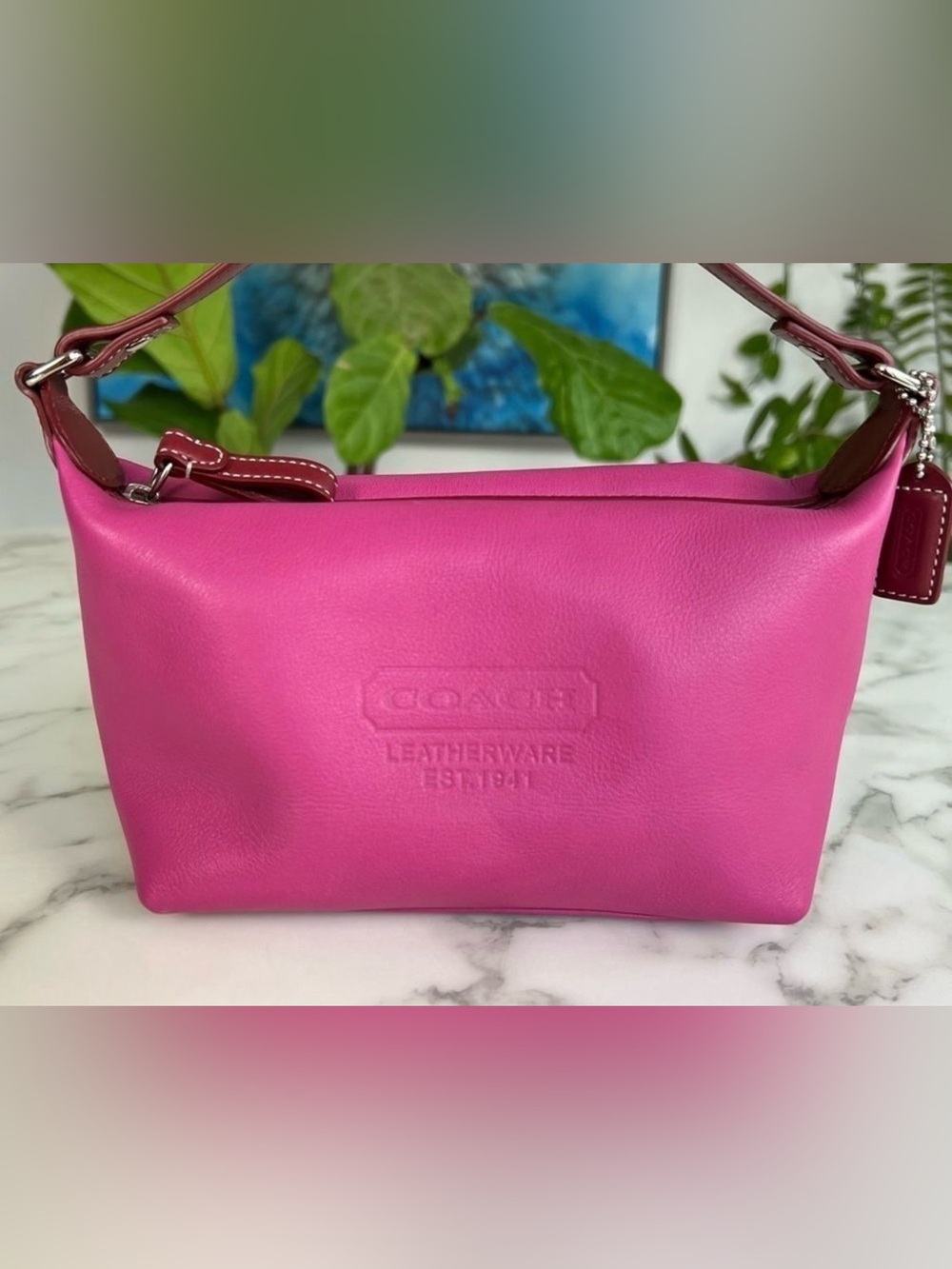 Coach Vintage Y2K Pink Leatherware Mini Baguette Shoulder Bag | Rare Archive